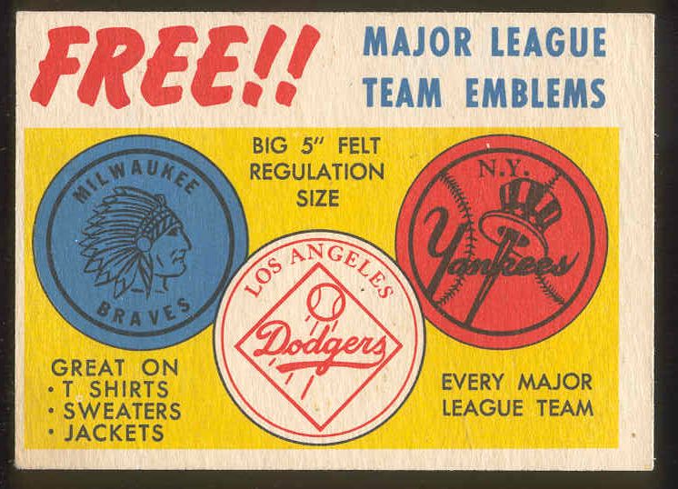 1958 Topps  #AD Team Emblems Advertising card [#a] Baseball cards