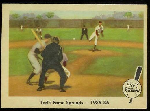 1959 Fleer Ted Williams #.5 'Ted's Fame Spreads' (Red Sox) Baseball cards