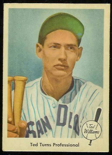 1959 Fleer Ted Williams #.6 'Ted Turns Pro' (Red Sox) Baseball cards