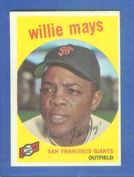1959 Topps #.50 Willie Mays [#a] (Giants) Baseball cards
