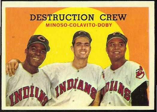 1959 Topps #166 'Destruction Crew' [#a] (Indians) Baseball cards value