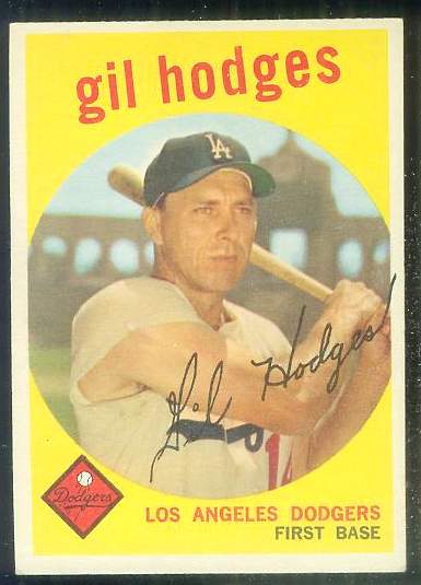 1959 Topps #270 Gil Hodges [#a] (Dodgers) Baseball cards value
