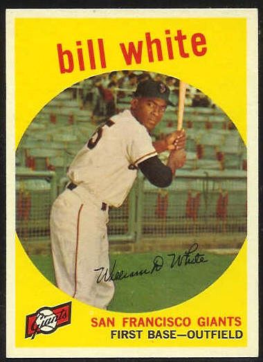 1959 Topps #359 Bill White ROOKIE [#a] (Giants) Baseball cards value