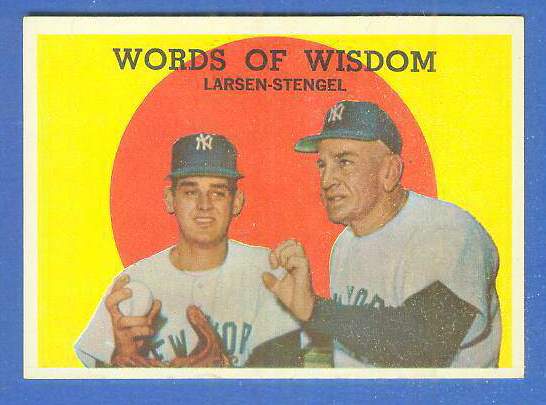 1959 Topps #383 'Words of Wisdom' [#a] (Yankees) Baseball cards value