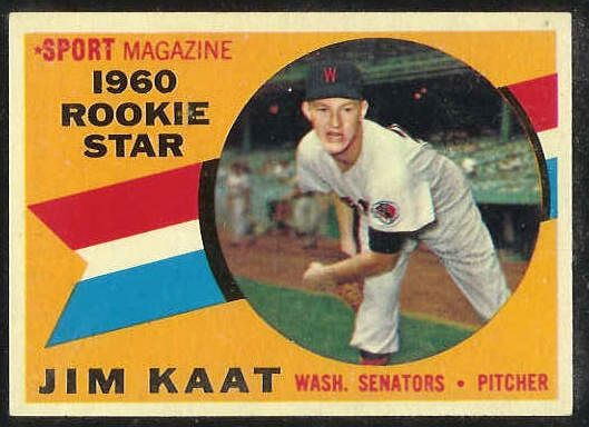1960 Topps #136 Jim Kaat ROOKIE [#a] (Senators) Baseball cards value