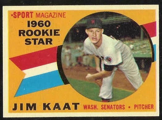1960 Topps #136 Jim Kaat ROOKIE [#b] (Senators) Baseball cards value