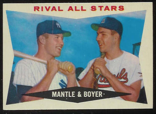 1960 Topps #160 Mickey Mantle/Ken Boyer [#c] (Yankees/Cardinals) Baseball cards value