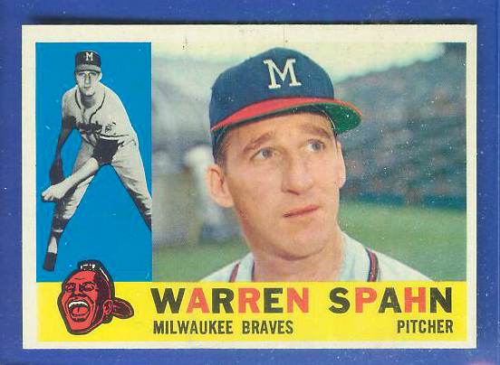 1960 Topps #445 Warren Spahn [#a] (Braves) Baseball cards value