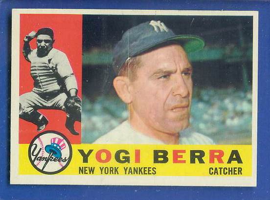 1960 Topps #480 Yogi Berra (Yankees) Baseball cards value