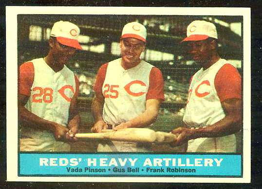 1961 Topps #.25 Reds Heavy Artillery [#c] (w/Vada Pinson/Frank Robinson) Baseball cards value