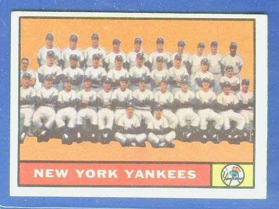 1961 Topps #228 Yankees TEAM card [#a] Baseball cards value