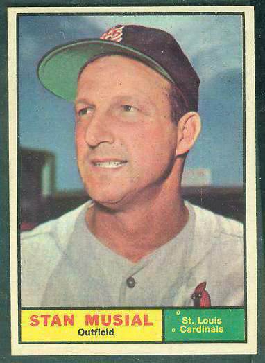 1961 Topps #290 Stan Musial [#b] (Cardinals) Baseball cards value