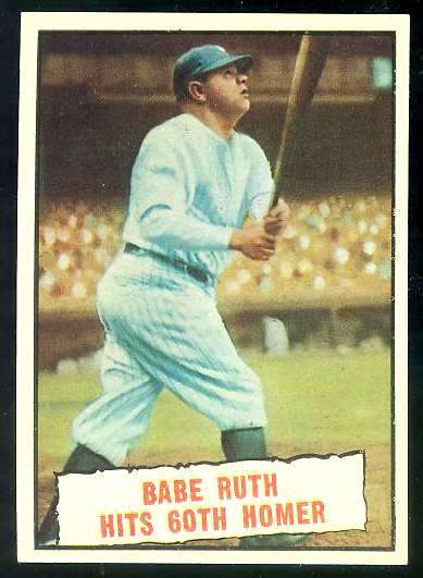 1961 Topps #401 Babe Ruth  'Hits 60th Homer' (Yankees) Baseball cards value
