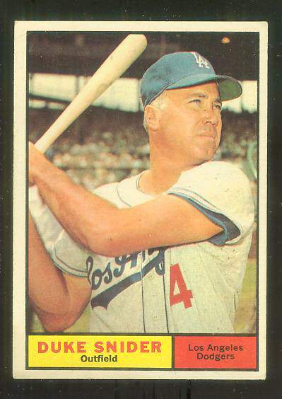1961 Topps #443 Duke Snider [#c] (Dodgers) Baseball cards value