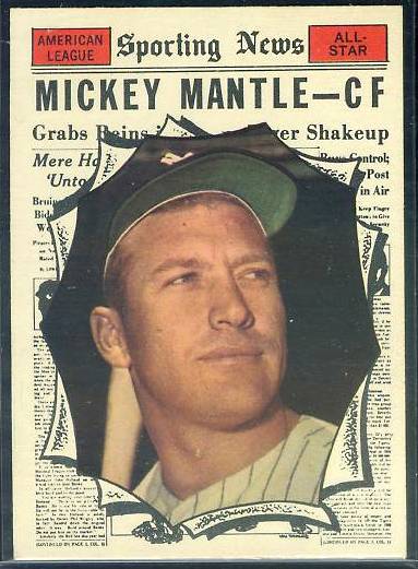 1961 Topps #578 Mickey Mantle All-Star SCARCE HIGH #.(Yankees) Baseball cards value