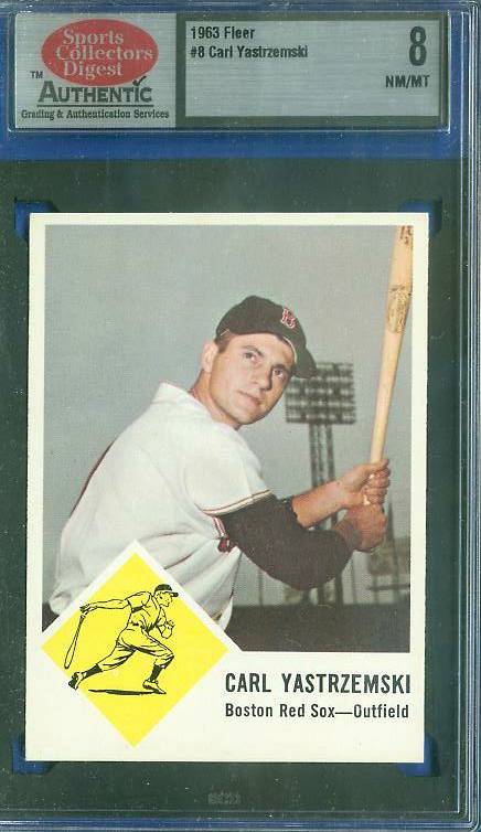1963 Fleer #.8 Carl Yastrzemski (Red Sox) Baseball cards value