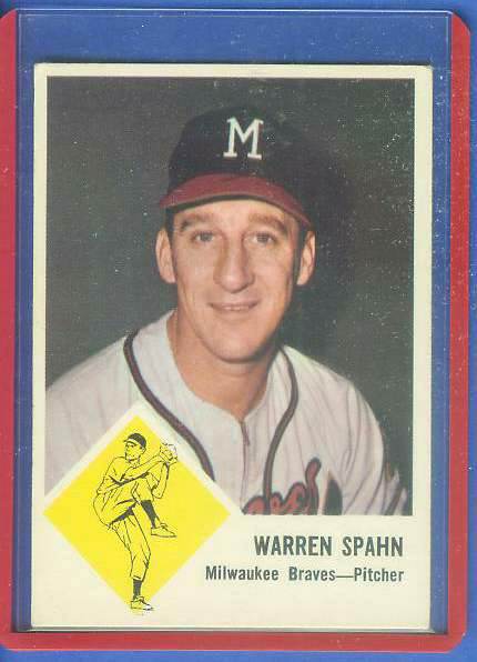 1963 Fleer #45 Warren Spahn [#c] (Braves) Baseball cards value