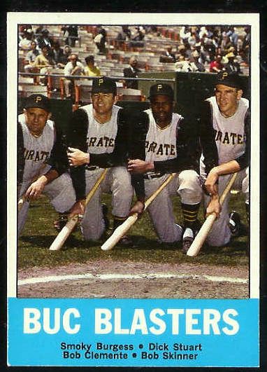 1963 Topps #.18 ROBERTO CLEMENTE 'Buc Blasters' [#a] (Pirates) Baseball cards