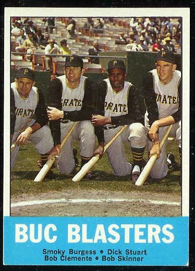 1963 Topps #.18 ROBERTO CLEMENTE 'Buc Blasters' [#b] (Pirates) Baseball cards