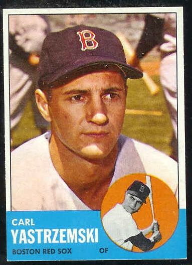 1963 Topps #115 Carl Yastrzemski [#a] (Red Sox) Baseball cards value