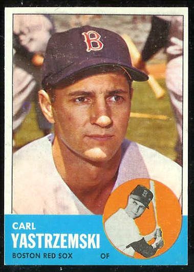 1963 Topps #115 Carl Yastrzemski [#b] (Red Sox) Baseball cards value