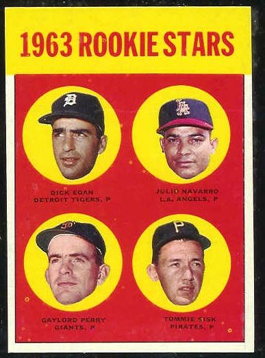 1963 Topps #169 Gaylord Perry '1963 Rookie Stars' [#a] Baseball cards value