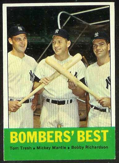 1963 Topps #173 'Bombers' Best' with MICKEY MANTLE [#c] (Yankees) Baseball cards value