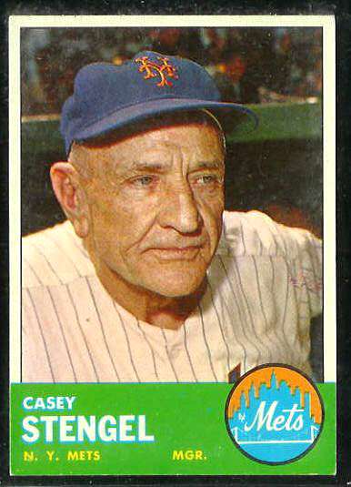 1963 Topps #233 Casey Stengel MGR [#a] (Mets) Baseball cards value
