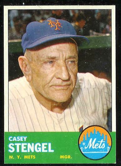 1963 Topps #233 Casey Stengel MGR [#b] (Mets) Baseball cards value