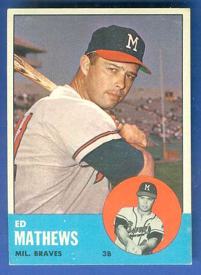 1963 Topps #275 Ed Mathews [#c] (Braves) Baseball cards value