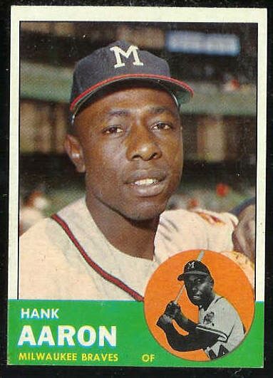 1963 Topps #390 Hank Aaron [#a] (Braves) Baseball cards value