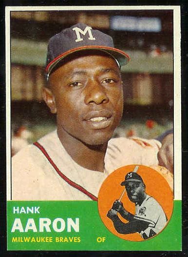 1963 Topps #390 Hank Aaron [#b] (Braves) Baseball cards value