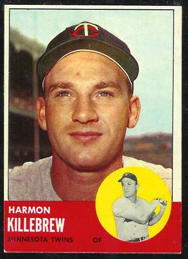 1963 Topps #500 Harmon Killebrew SCARCE SHORT PRINT [#b] (Twins) Baseball cards value