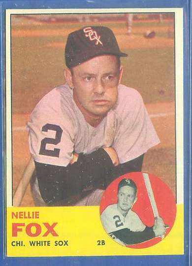 1963 Topps #525 Nellie Fox SCARCE HIGH SERIES [#b] (White Sox) Baseball cards value