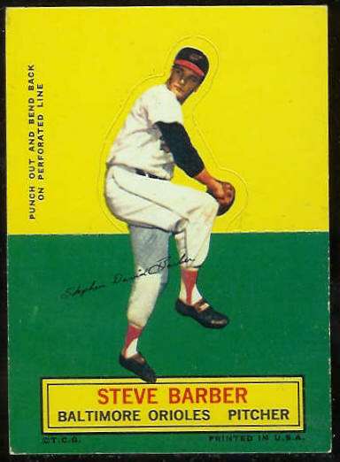 1964 Topps Stand-Ups/Standups - Steve Barber [#b] (Orioles) Baseball cards value