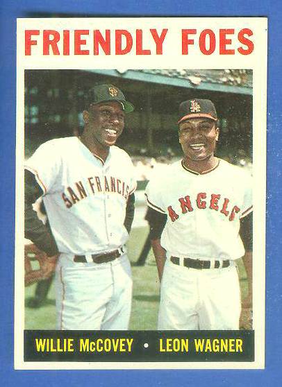 1964 Topps #.41 'Friendly Foes' (Willie McCovey/Leon Wagner) [#a] Baseball cards