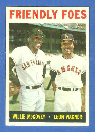 1964 Topps #.41 'Friendly Foes' (Willie McCovey/Leon Wagner) [#b] Baseball cards