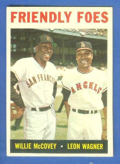 1964 Topps #.41 'Friendly Foes' (Willie McCovey/Leon Wagner) [#c] Baseball cards