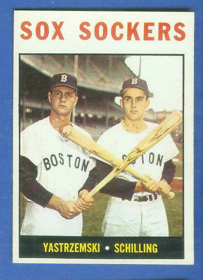 1964 Topps #182 'Red Sox Sockers' w/Carl Yastrzemski/Chuck Schilling) [#a] Baseball cards value