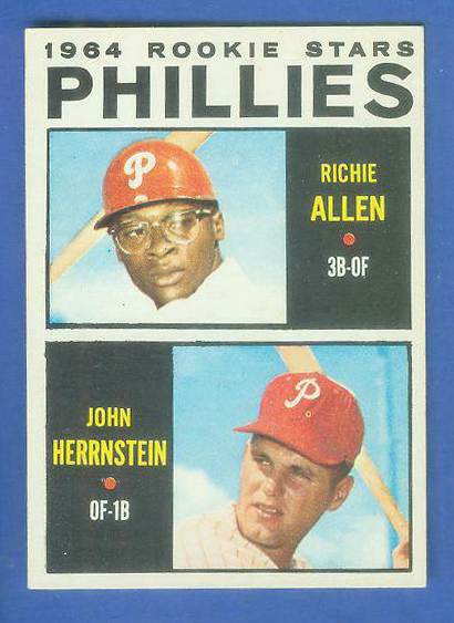 1964 Topps #243 Richie Allen ROOKIE w/John Hernstein [#a] (Phillies) Baseball cards value