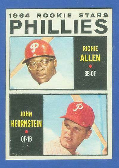 1964 Topps #243 Richie Allen ROOKIE w/John Hernstein [#b] (Phillies) Baseball cards value