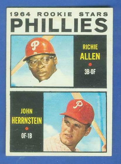 1964 Topps #243 Richie Allen ROOKIE w/John Hernstein [#c] (Phillies) Baseball cards value