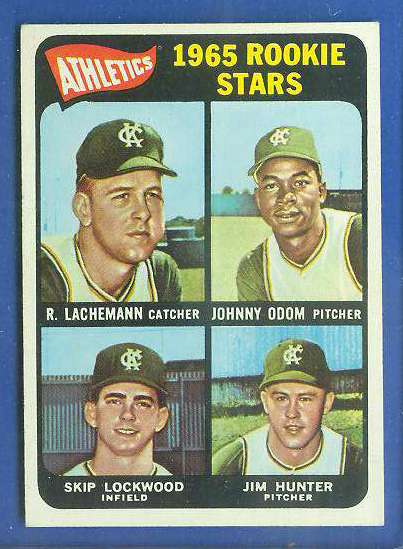 1965 Topps #526 Jim 'Catfish' Hunter SHORT PRINT ROOKIE [#e] (A's) Baseball cards value