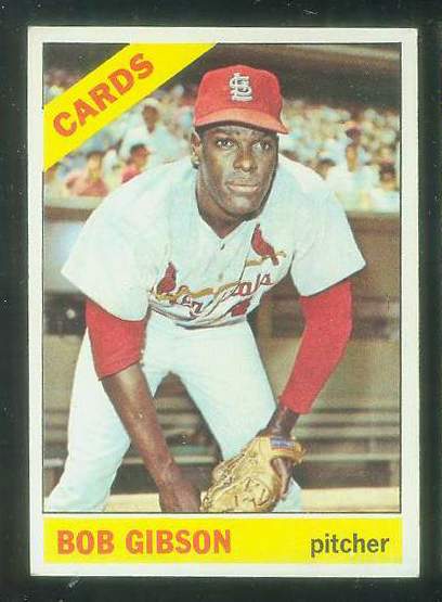 1966 Topps #320 Bob Gibson [#a] (Cardinals) Baseball cards value