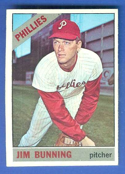 1966 Topps #435 Jim Bunning [#c] (Phillies) Baseball cards value
