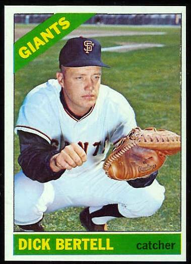 1966 Topps #587 Dick Bertell [#a] SCARCE HI# (Giants) Baseball cards value