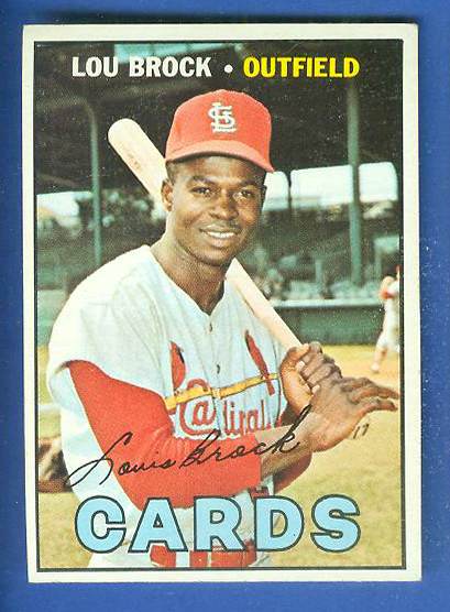 1967 Topps #285 Lou Brock [#a] (Cardinals) Baseball cards value