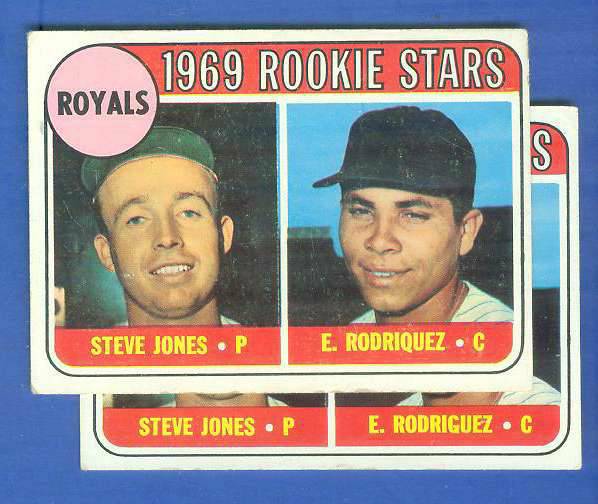 1969 Topps #.49-B Royals Rookies SCARCE 'RodiQuez' [#b] ERROR VARIATION Baseball cards