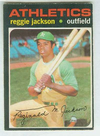 1971 O-Pee-Chee/OPC #.20 Reggie Jackson [#a] (A's) Baseball cards