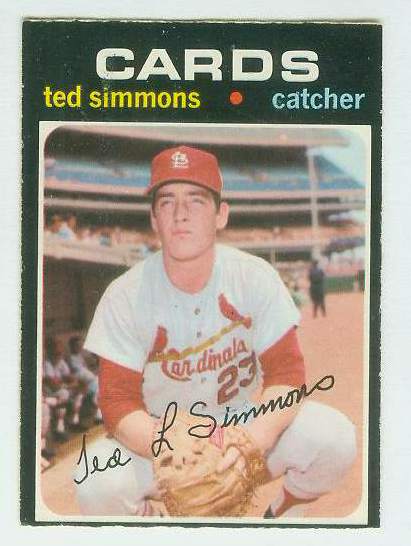 1971 O-Pee-Chee/OPC #117 Ted Simmons ROOKIE [#b] (Cardinals) Baseball cards